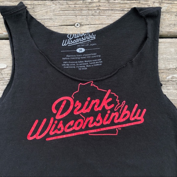 Drink Wisconsinbly Neon Sign Punk Cut Tank Top - Picture 2 of 3